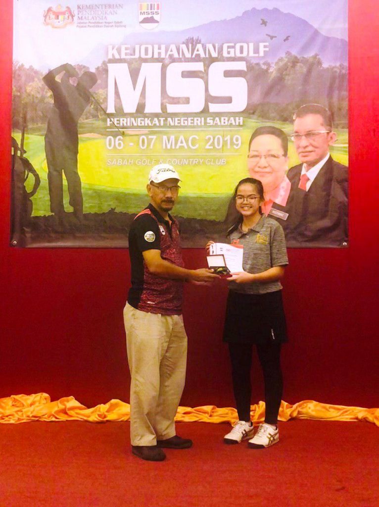 Rachel Kenny Wong Jiayi (SJKC Shan Tao) Mendapat Tempat Ke-3 dalam Kejohanan Golf MSS Peringkat Sabah Tahun 2019